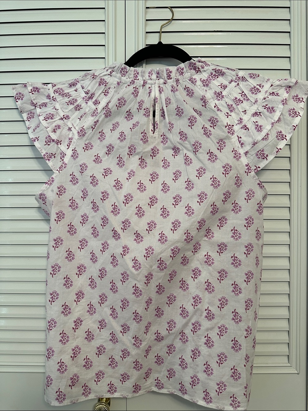 J. Crew Factory White Blouse with Pink Floral Print - Picture 4 of 5